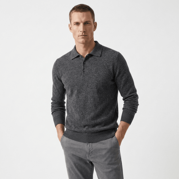 Theo – Wool Knit Polo - Hilltop Nord