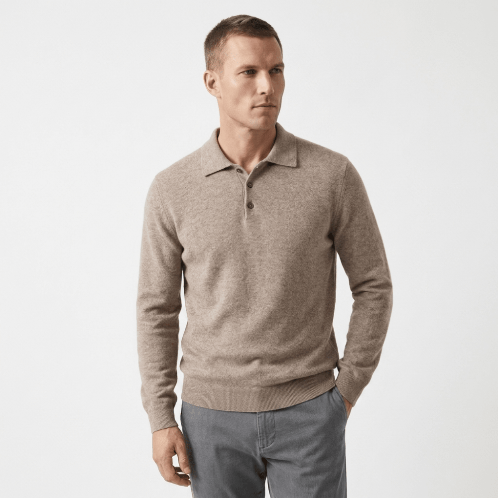 Theo – Wool Knit Polo - Hilltop Nord