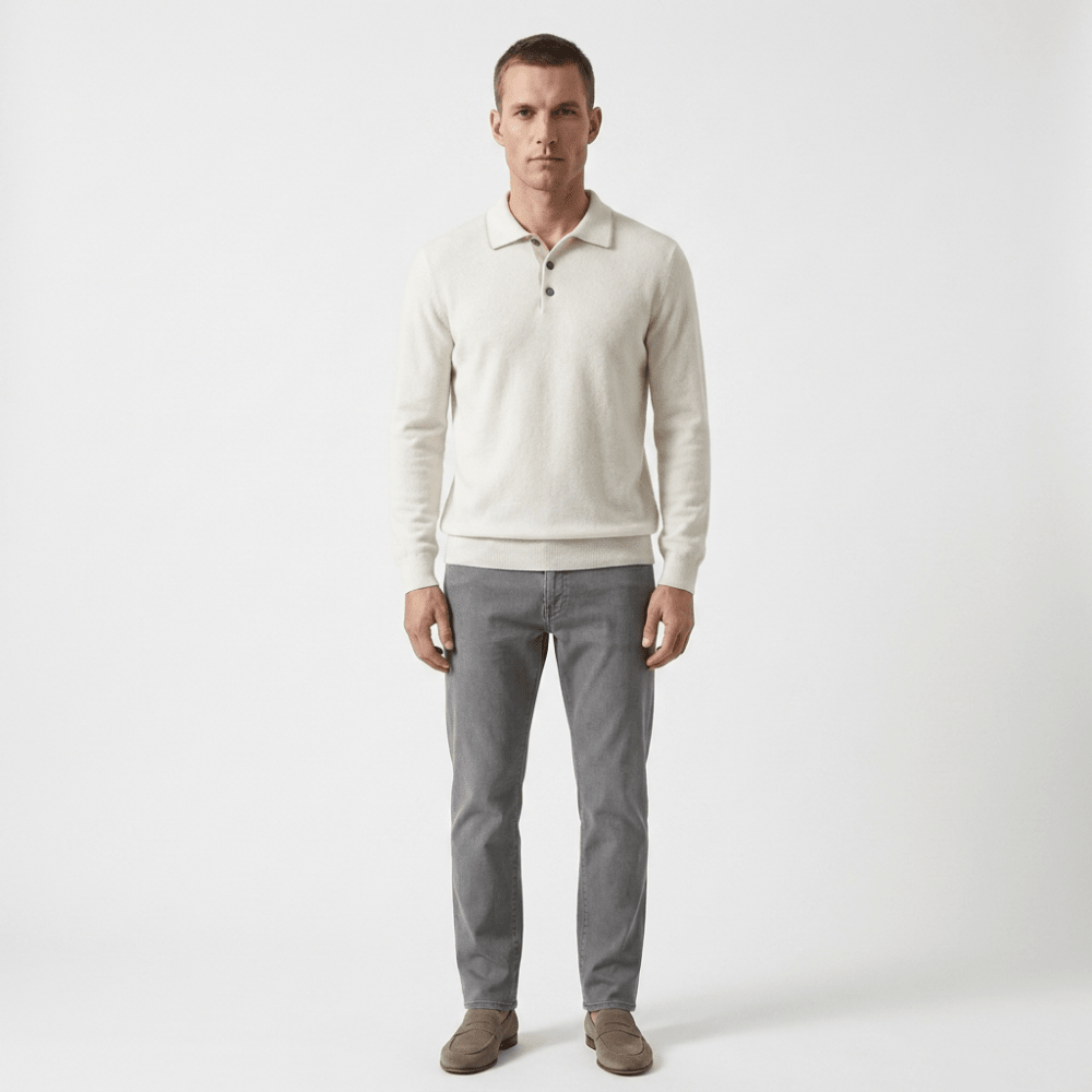 Theo – Wool Knit Polo - Hilltop Nord