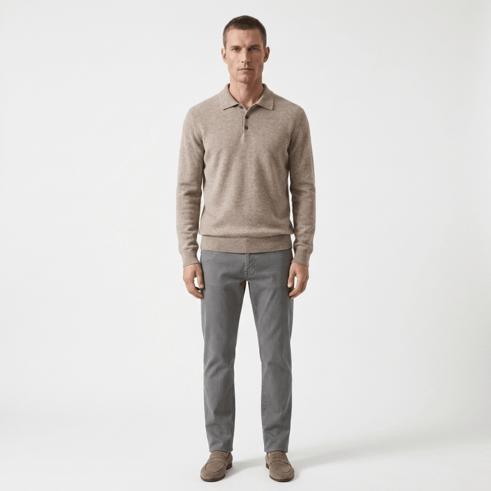 Theo – Wool Knit Polo - Hilltop Nord