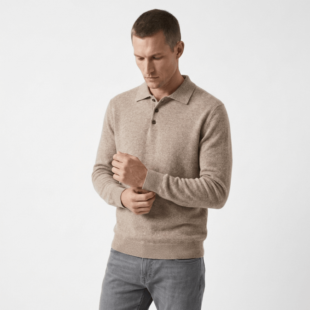 Theo – Wool Knit Polo - Hilltop Nord