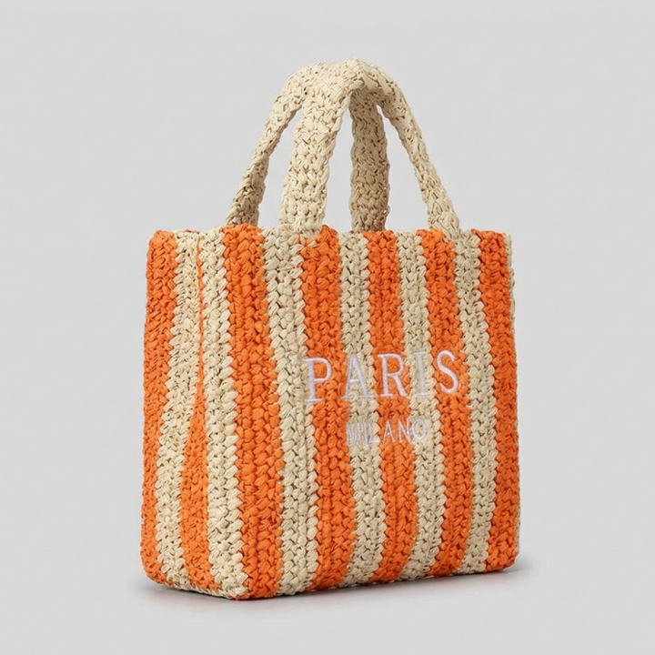 Tressa – Woven Tote Bag — Orange