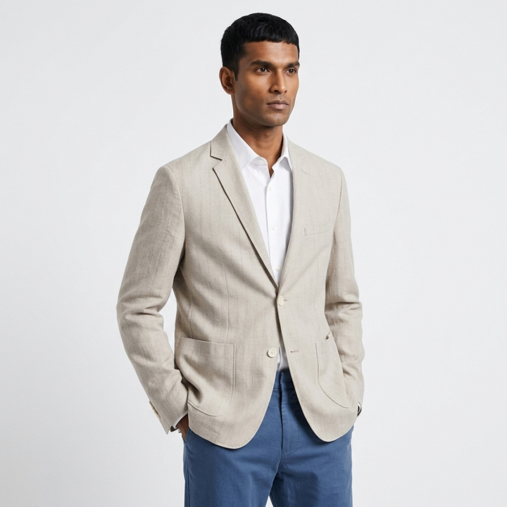 Montmere – Linen Blazer — Light khaki