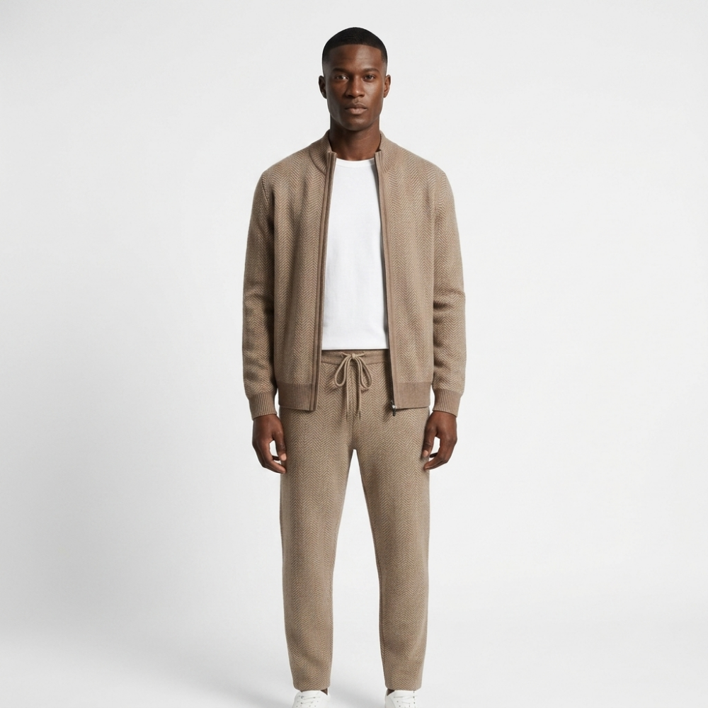 Cliffweave – Wool Jogger Set — Beige