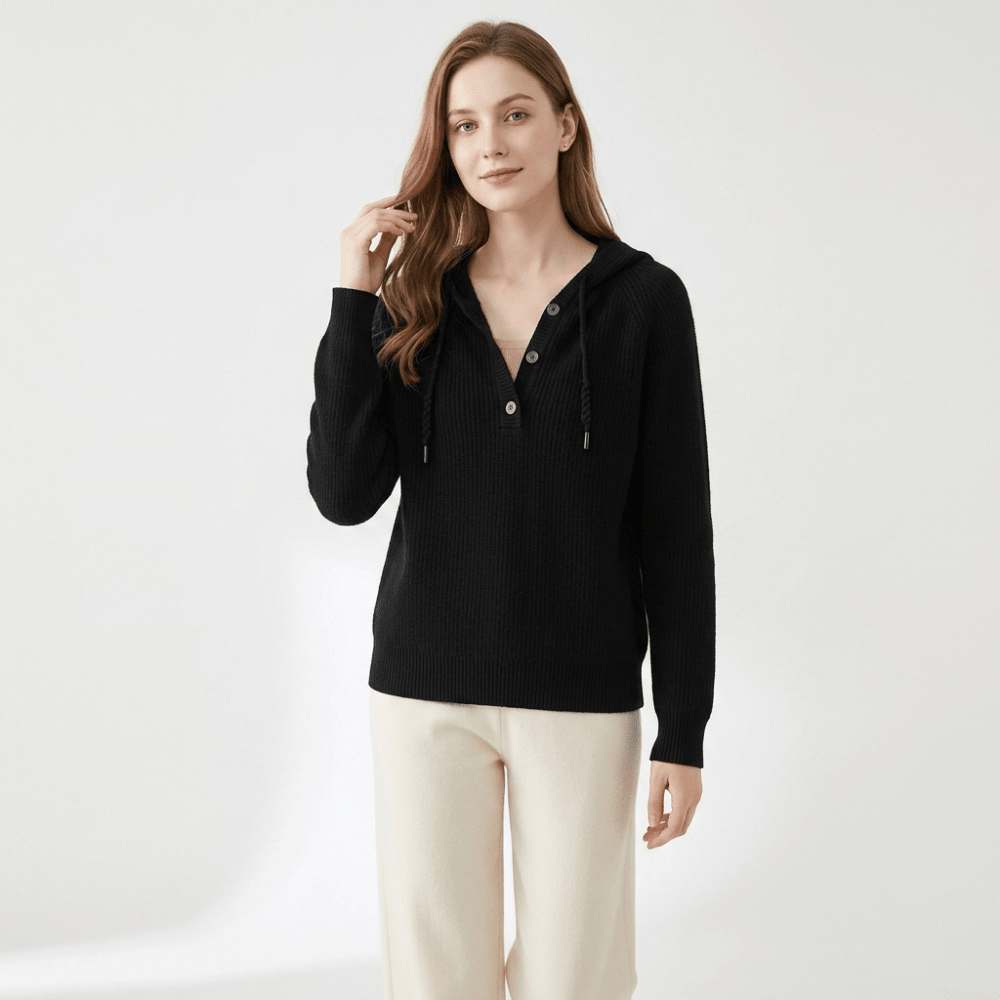 Loomhaven – Cashmere Wool Hooded Cardigan - Hilltop Nord