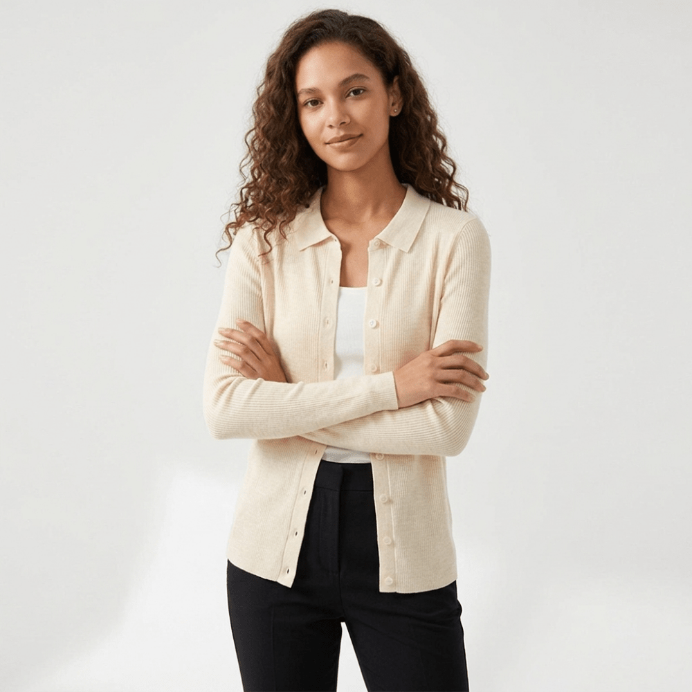 Baythread – Mulberry Silk Collared Cardigan - Hilltop Nord