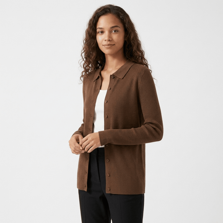 Baythread – Mulberry Silk Collared Cardigan - Hilltop Nord