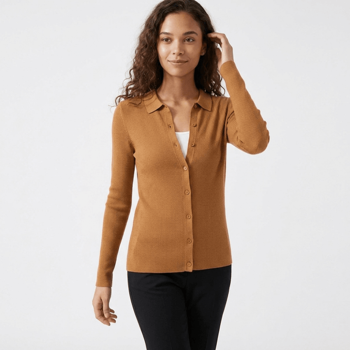 Baythread – Mulberry Silk Collared Cardigan - Hilltop Nord