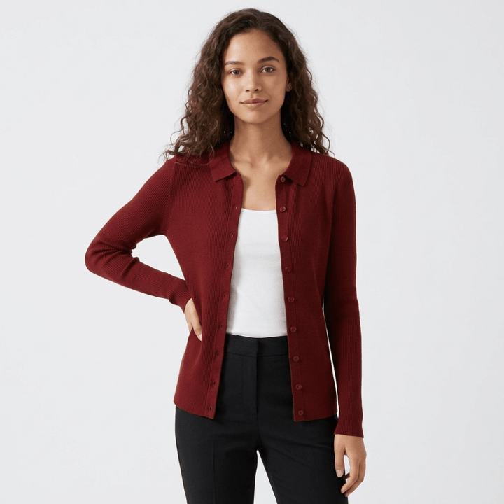Baythread – Mulberry Silk Collared Cardigan - Hilltop Nord