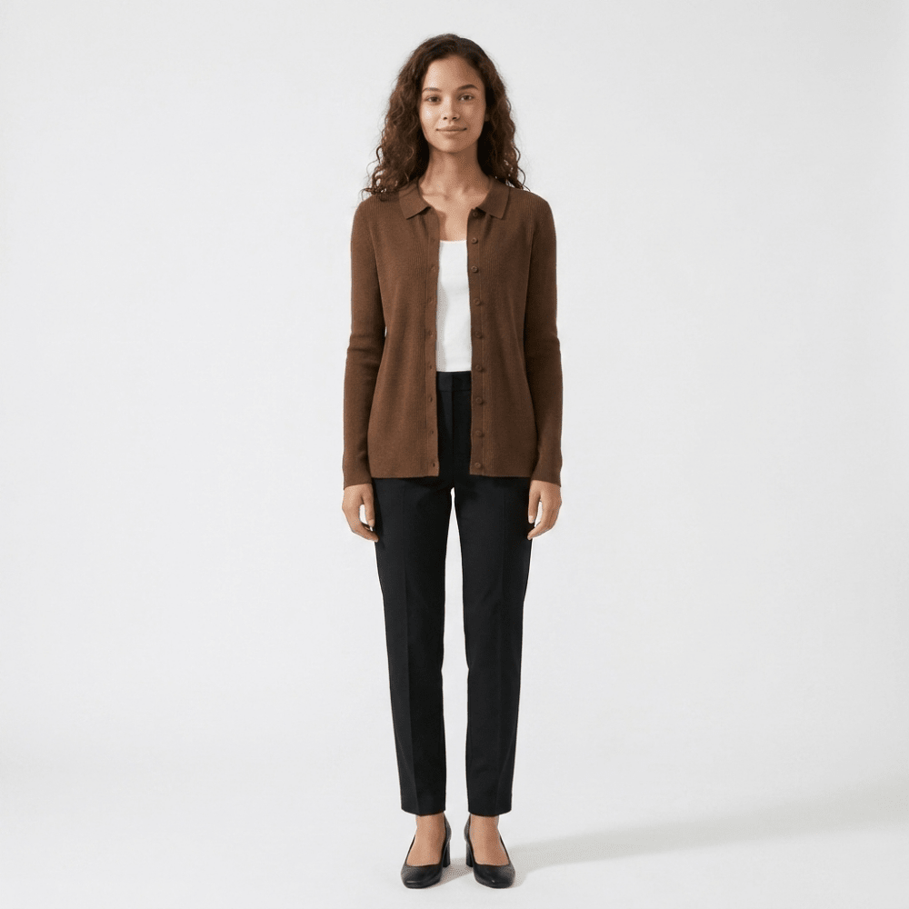 Baythread – Mulberry Silk Collared Cardigan - Hilltop Nord