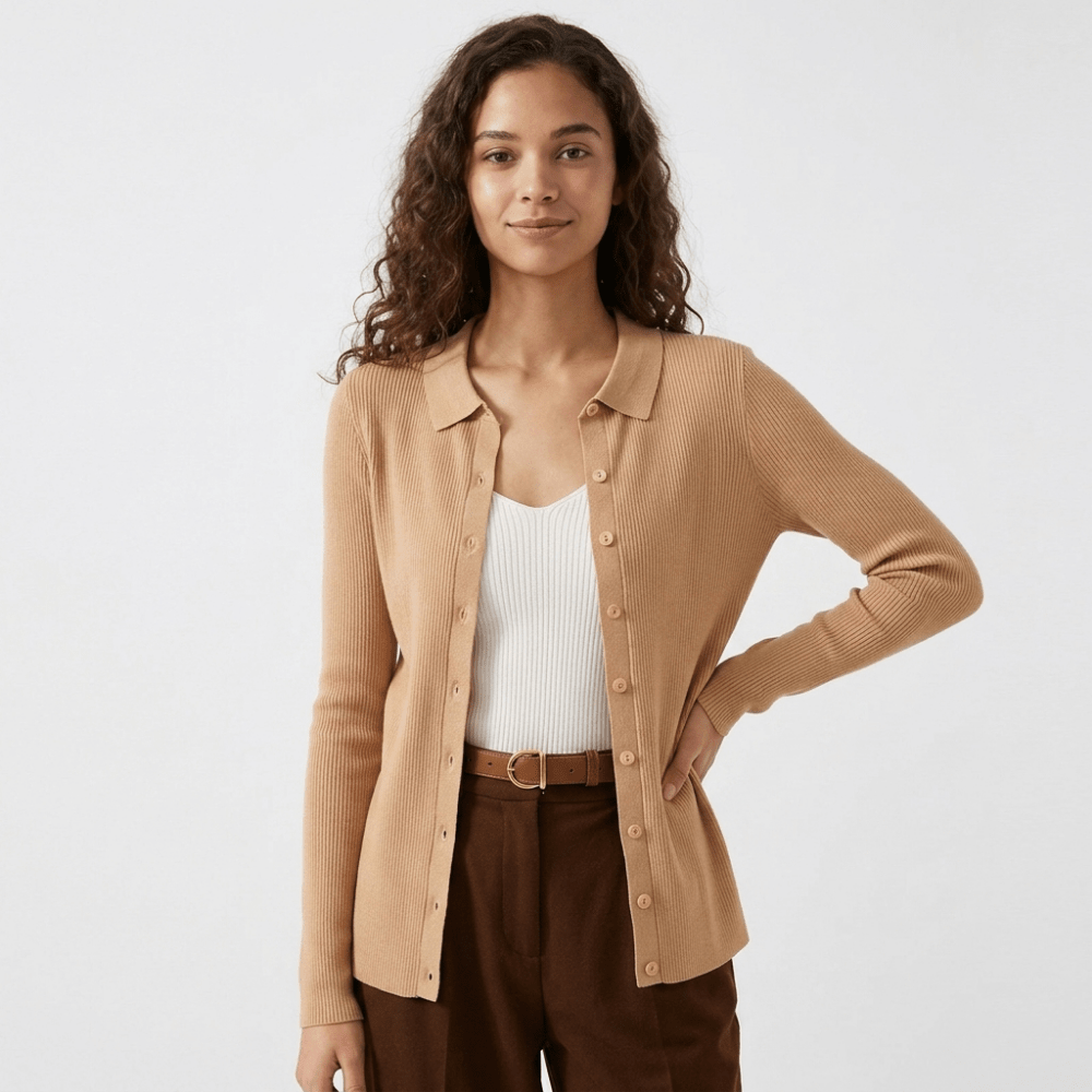 Baythread – Mulberry Silk Collared Cardigan - Hilltop Nord