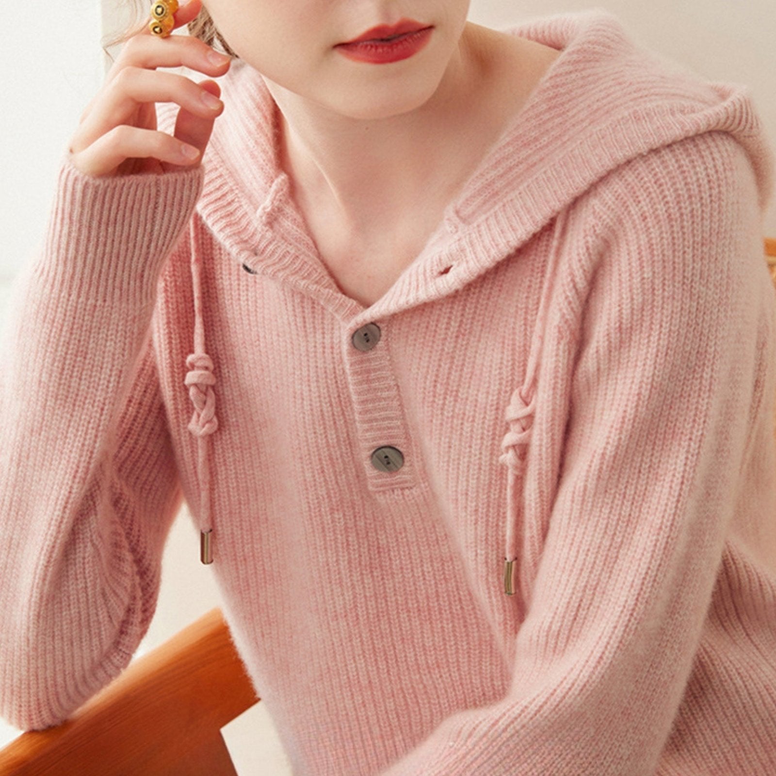 Loomhaven – Cashmere Wool Hooded Cardigan - Hilltop Nord