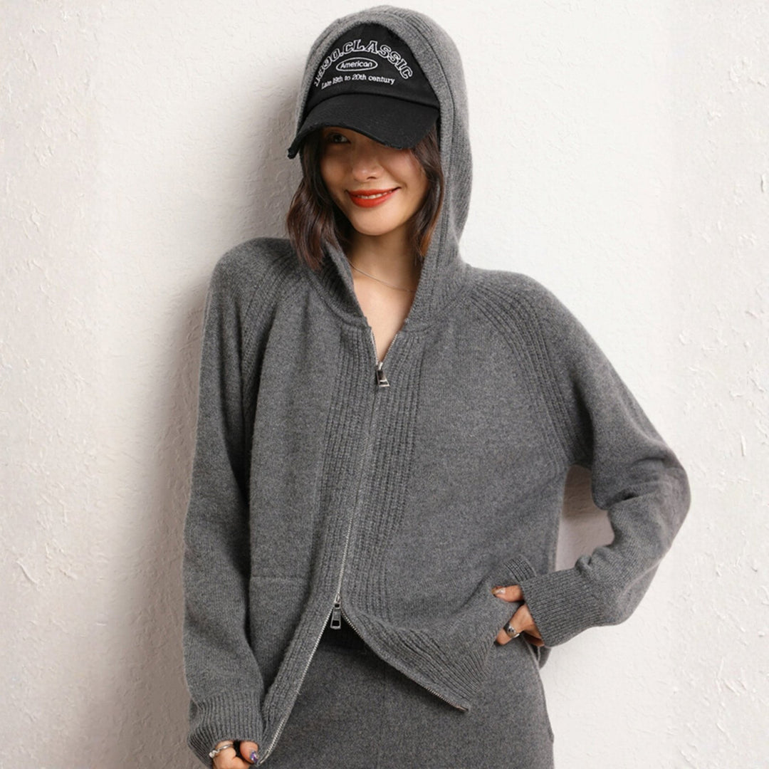 Galespire – Cashmere Wool Hooded Cardigan - Hilltop Nord