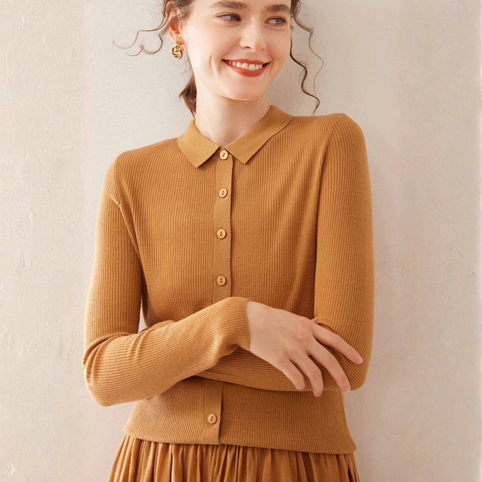 Baythread – Mulberry Silk Collared Cardigan - Hilltop Nord