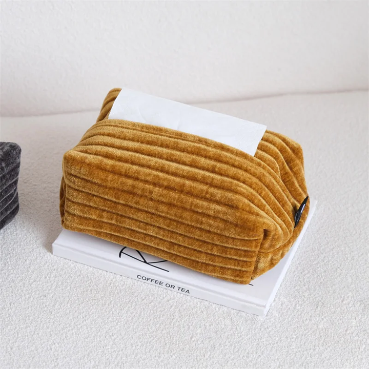 Velvet Jacquard Tissue Box Holder