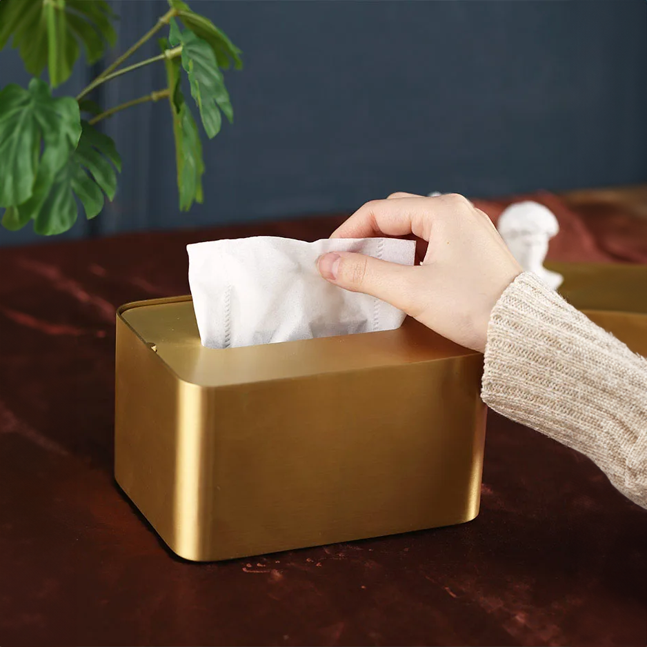 Art Deco Brass Tissue Box