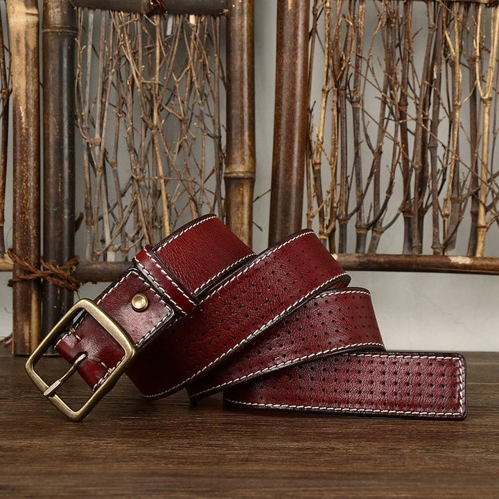 Thatcher – Perforated Leather Belt - Hilltop Nord