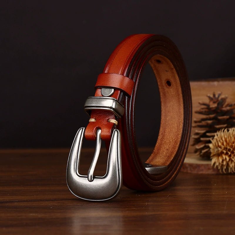 Dovetail – Slim Pin Buckle Leather Belt - Hilltop Nord