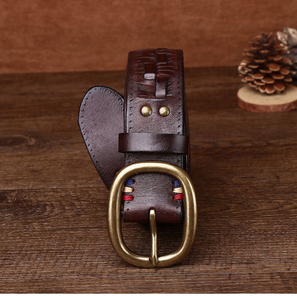 Fendall – Woven Pin Buckle Leather Belt - Hilltop Nord