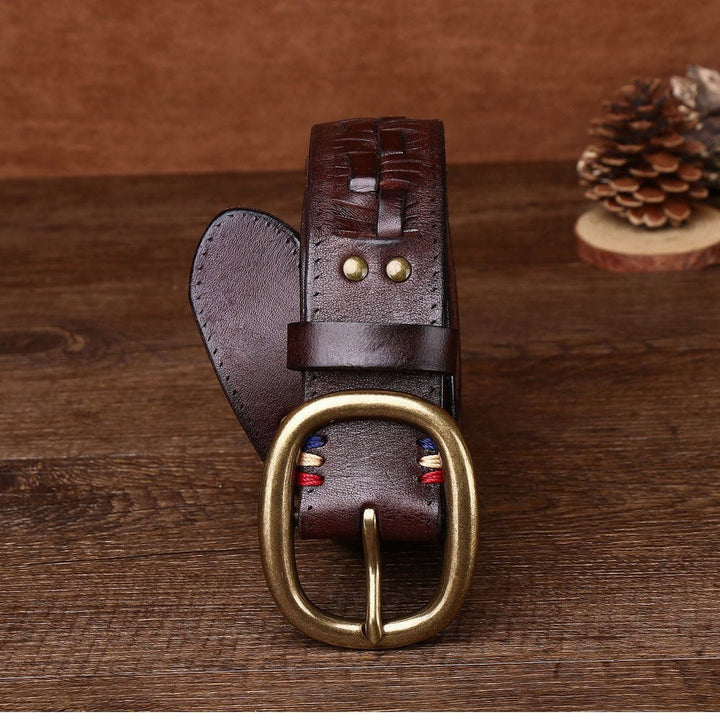 Fendall – Woven Pin Buckle Leather Belt - Hilltop Nord