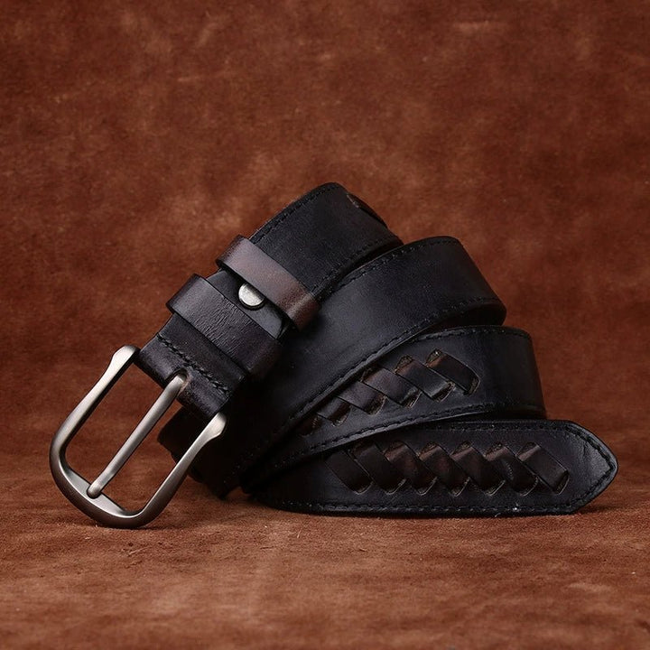 Rook – Woven Inlay Leather Belt - Hilltop Nord
