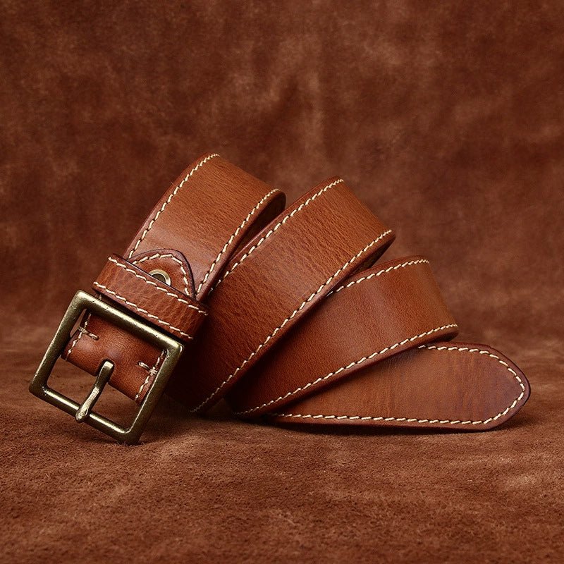 Stonegate – Stitched Pin Buckle Leather Belt - Hilltop Nord