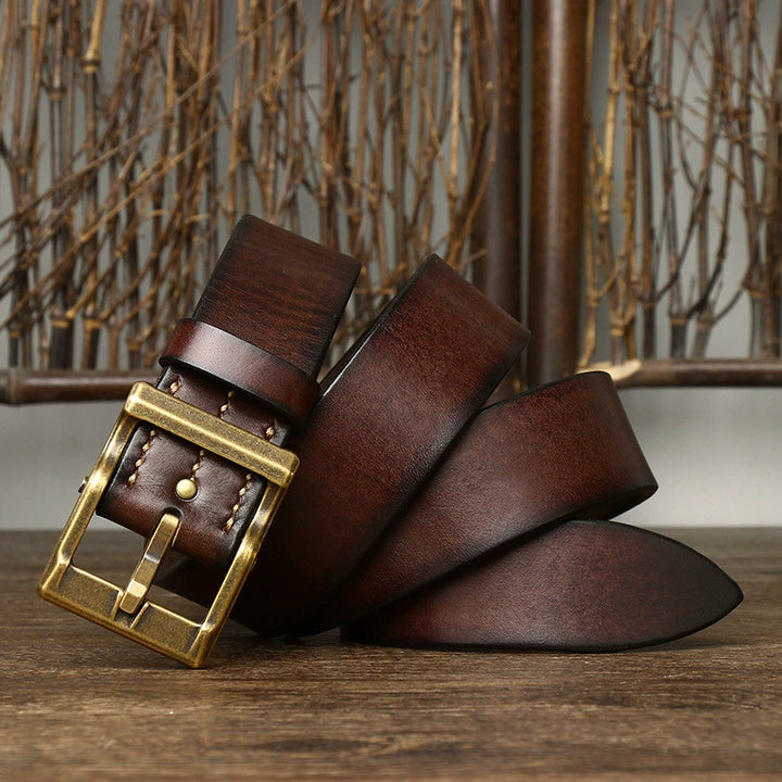Hemlock – Pin Buckle Leather Belt — Brown