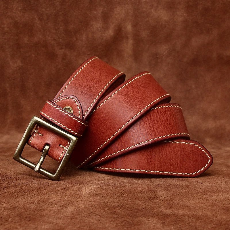 Stonegate – Stitched Pin Buckle Leather Belt - Hilltop Nord