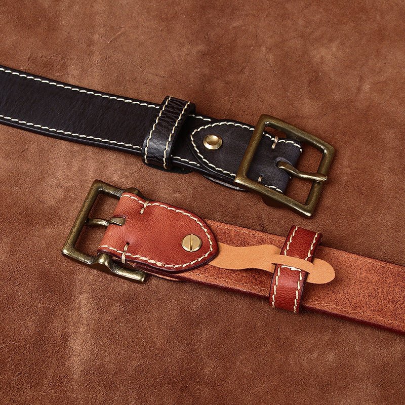 Stonegate – Stitched Pin Buckle Leather Belt - Hilltop Nord