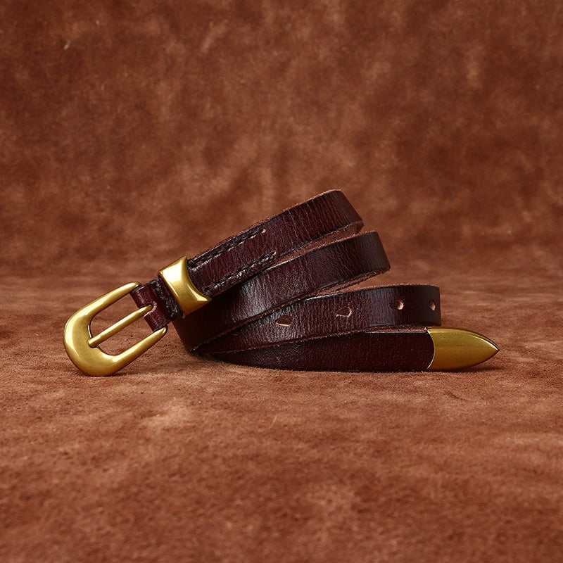 Dagger – Pin Buckle Leather Belt — Dark Brown
