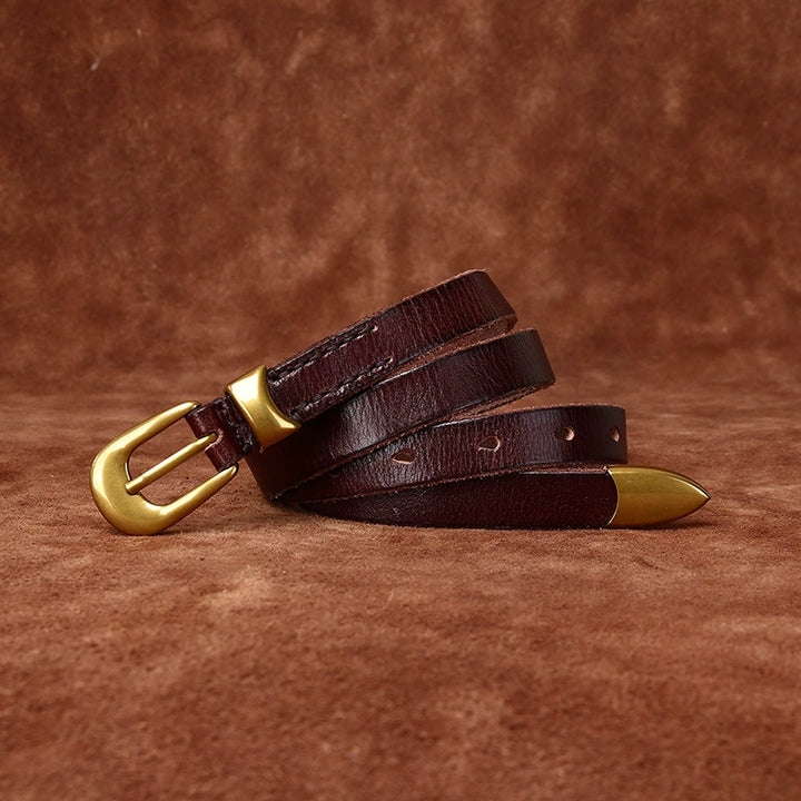Dagger – Pin Buckle Leather Belt — Dark Brown