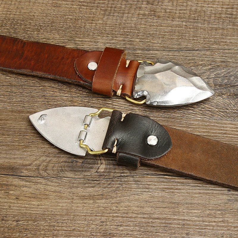 Anvil – Hammered Buckle Leather Belt - Hilltop Nord