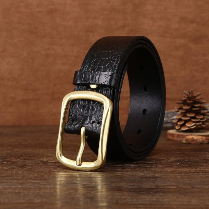 Brae – Crocodile - Embossed Leather Belt - Hilltop Nord