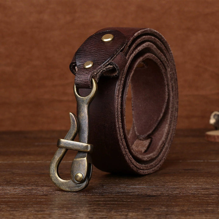 Gavel – Antique Lock Buckle Leather Belt - Hilltop Nord