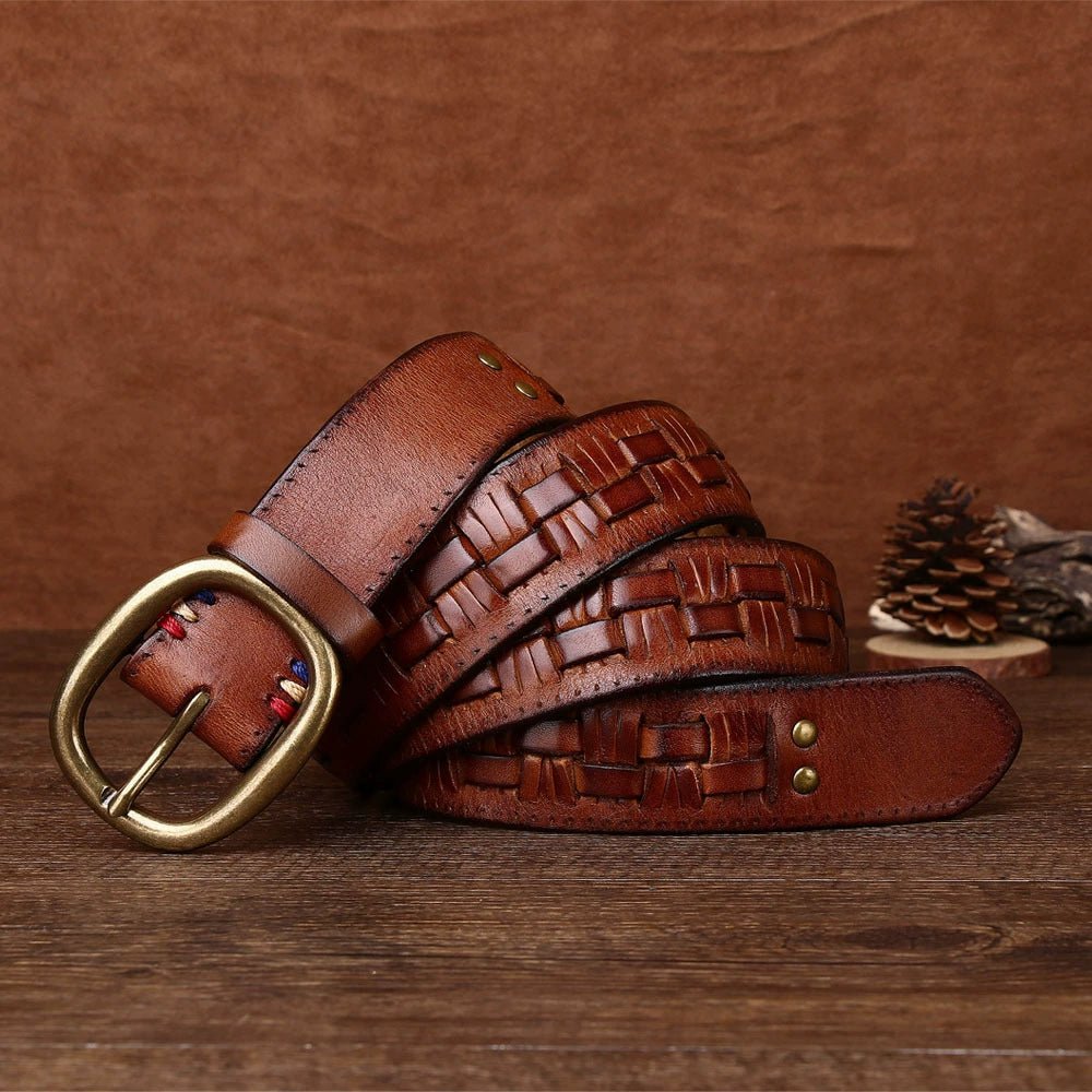 Fendall – Woven Pin Buckle Leather Belt - Hilltop Nord