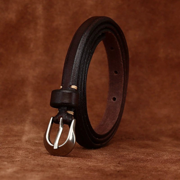 Mossfell – Slim Pin Buckle Leather Belt - Hilltop Nord