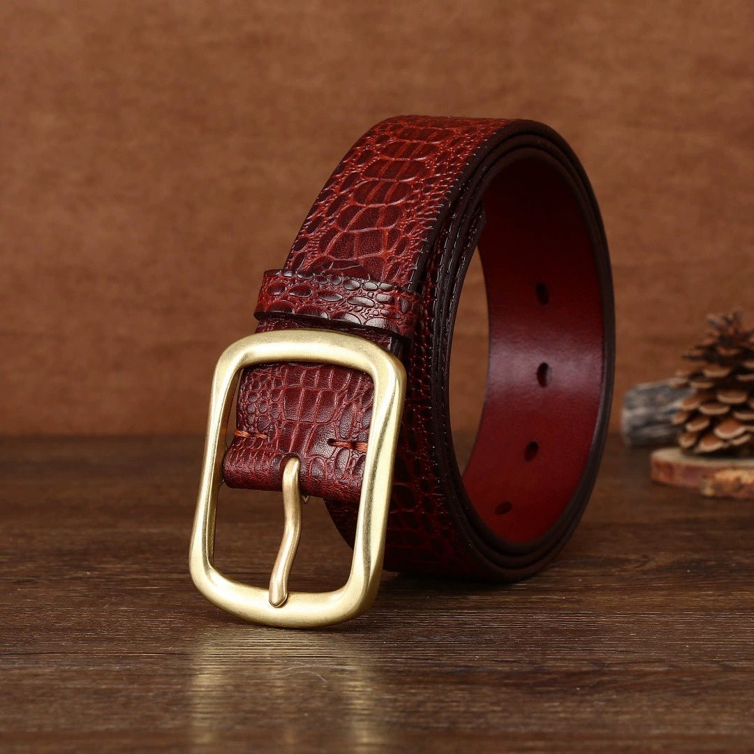 Brae – Crocodile - Embossed Leather Belt - Hilltop Nord