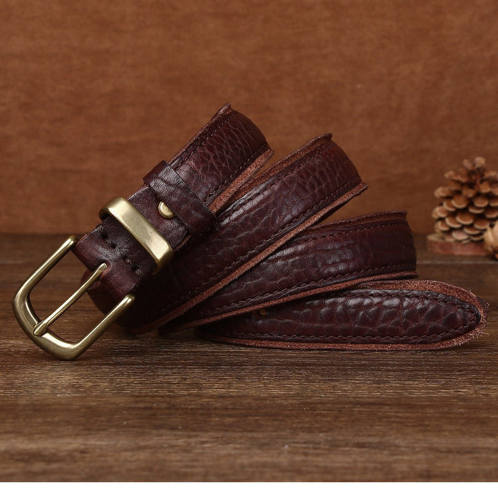 Fellmark – Textured Pin Buckle Leather Belt - Hilltop Nord