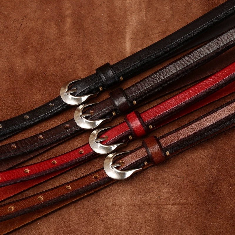 Mossfell – Slim Pin Buckle Leather Belt - Hilltop Nord
