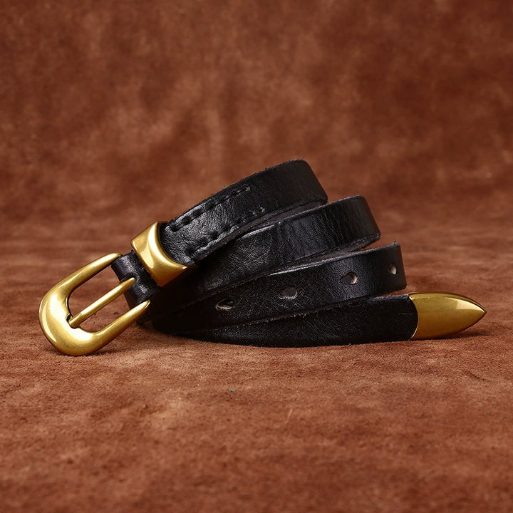Dagger – Pin Buckle Leather Belt — Black