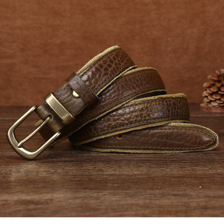 Fellmark – Textured Pin Buckle Leather Belt - Hilltop Nord