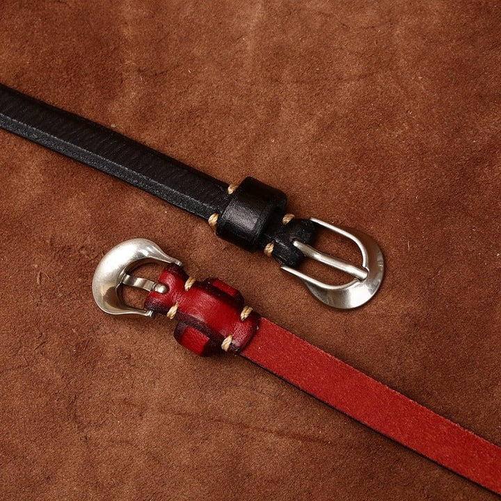 Mossfell – Slim Pin Buckle Leather Belt - Hilltop Nord