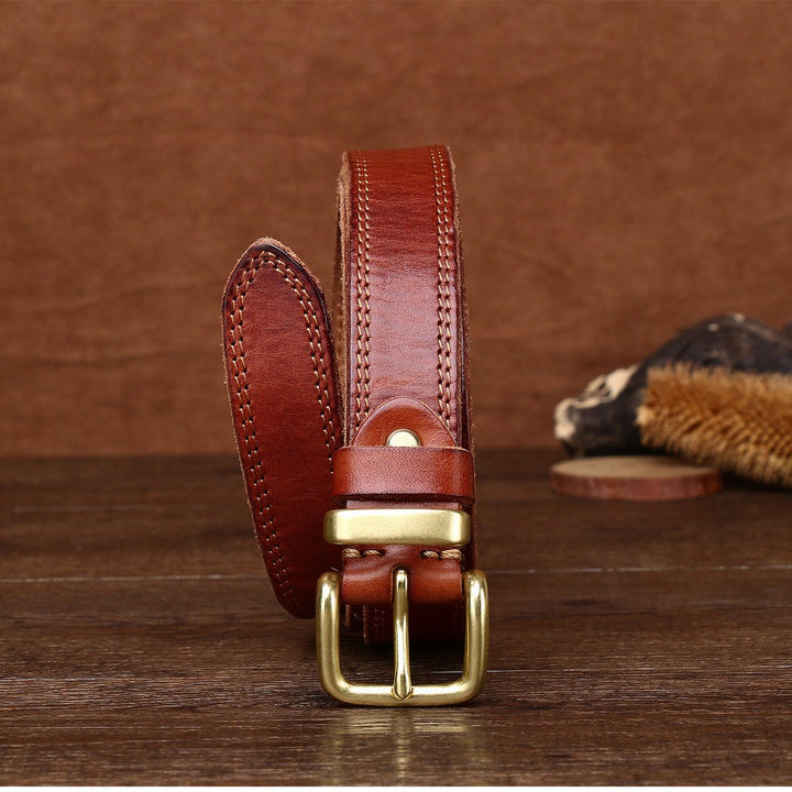 Eldermoss – Stitched Leather Belt - Hilltop Nord