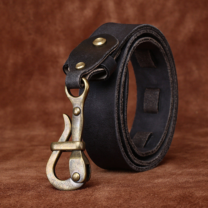 Brasswood – Retro Lock Buckle Leather Belt - Hilltop Nord