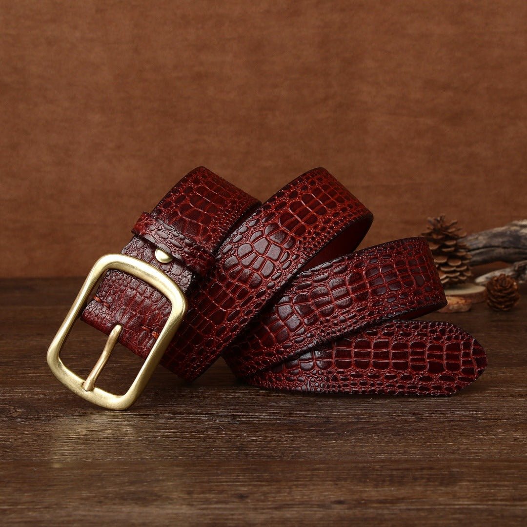 Brae – Crocodile - Embossed Leather Belt - Hilltop Nord