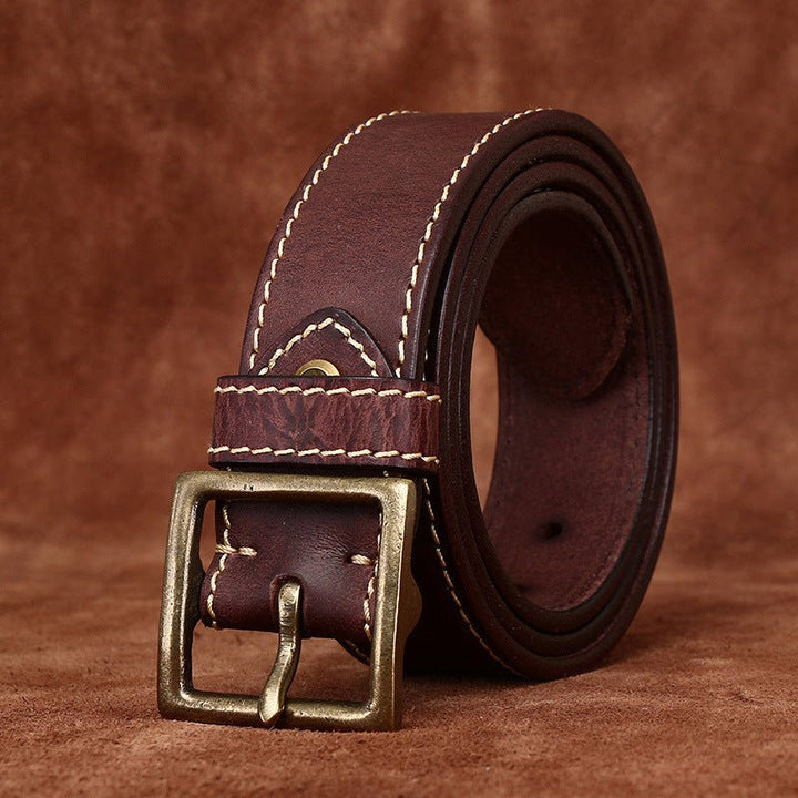 Stonegate – Stitched Pin Buckle Leather Belt - Hilltop Nord