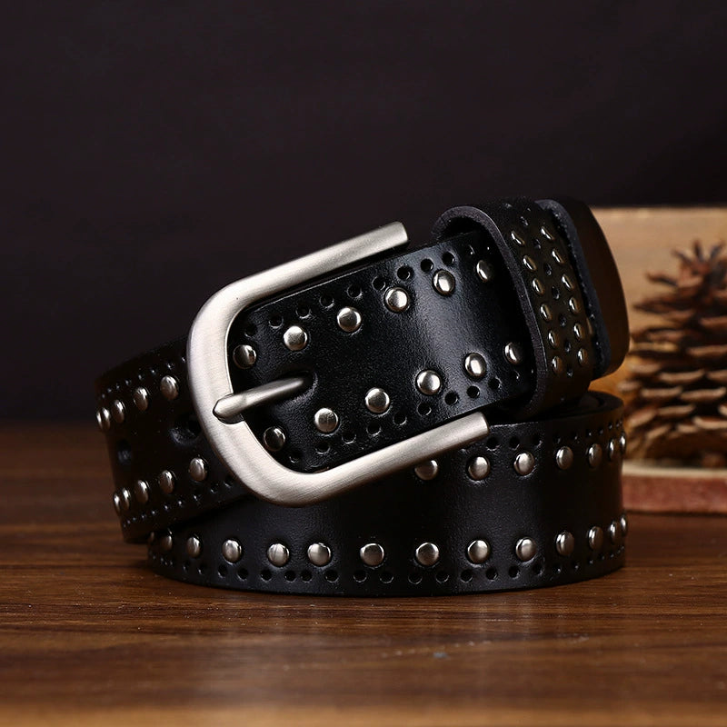 Rookstone – Studded Pin Buckle Leather Belt - Hilltop Nord