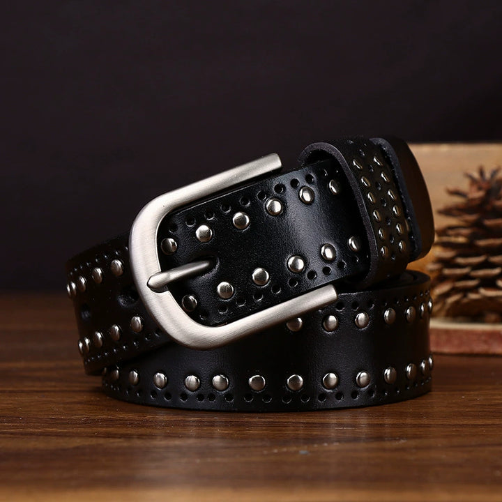 Rookstone – Studded Pin Buckle Leather Belt - Hilltop Nord
