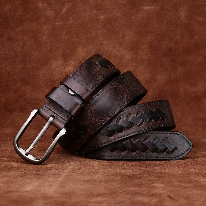 Rook – Woven Inlay Leather Belt - Hilltop Nord