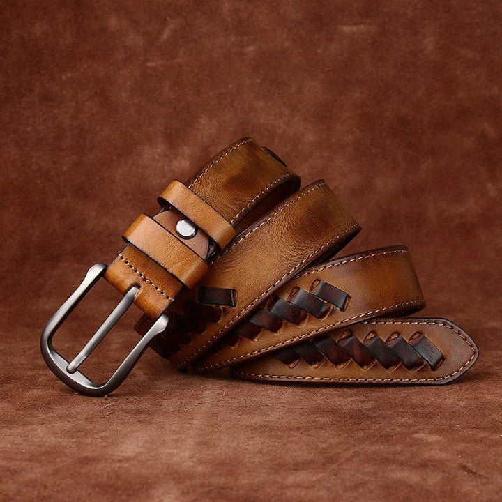 Rook – Woven Inlay Leather Belt - Hilltop Nord